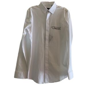 ‼️PRADA‼️
 Reverse Logo Button-Up Shirt 👔 🔦
